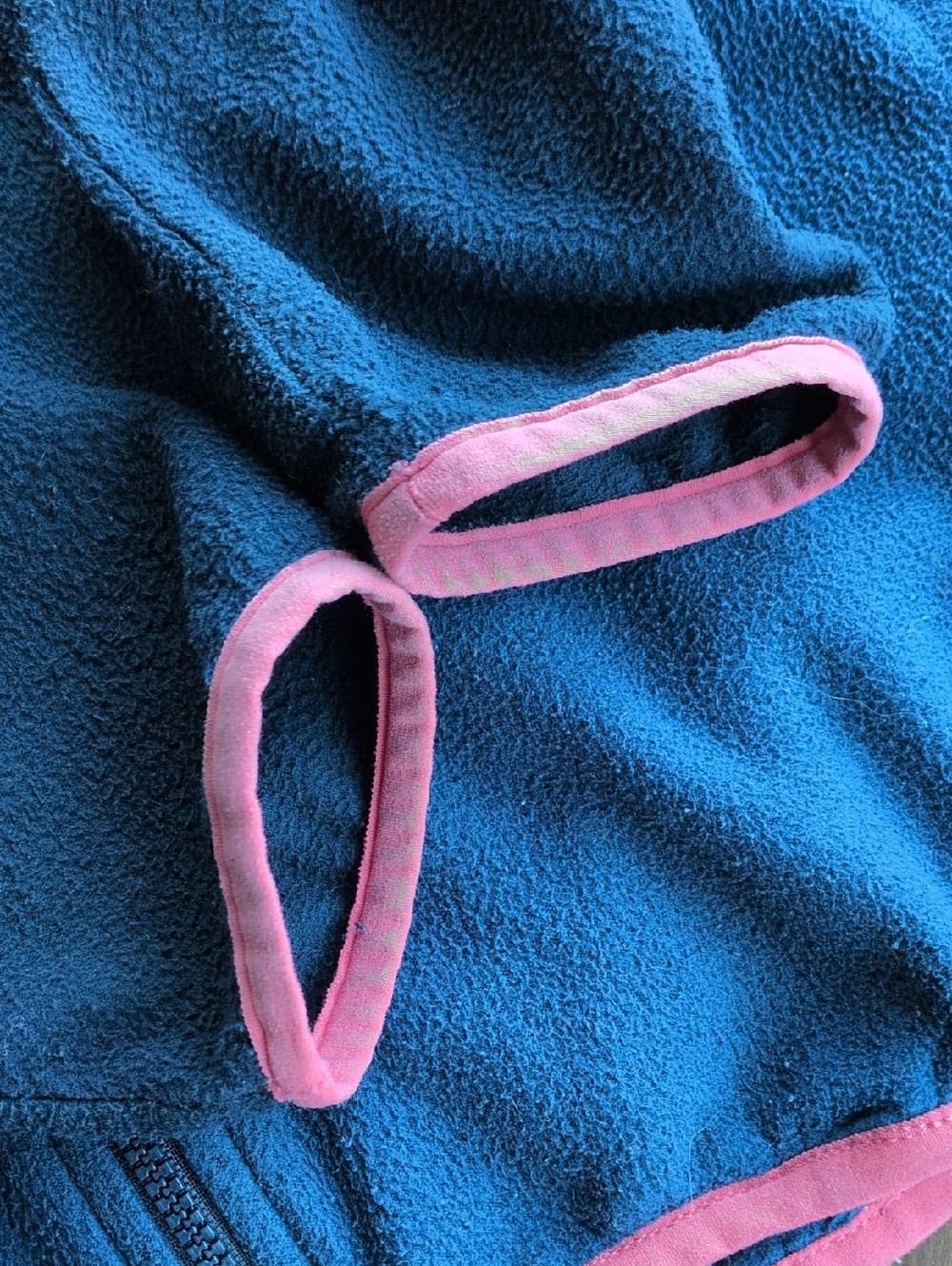 Patagonia Kids Navy and Pink Zip Hooded Fleece - Picture 7 of 8
